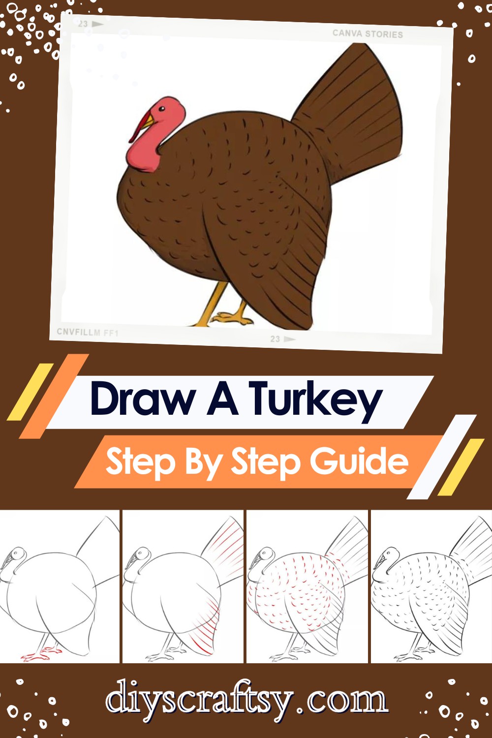 20 Turkey Drawing Ideas How To Draw Turkey DIYsCraftsy