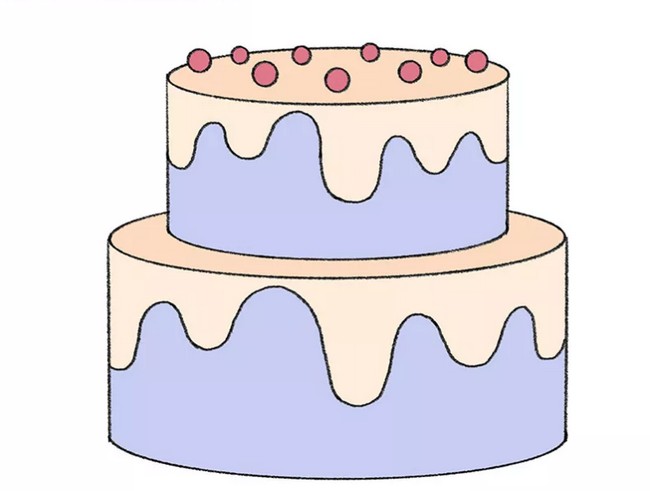 Draw a Cake Step by Step