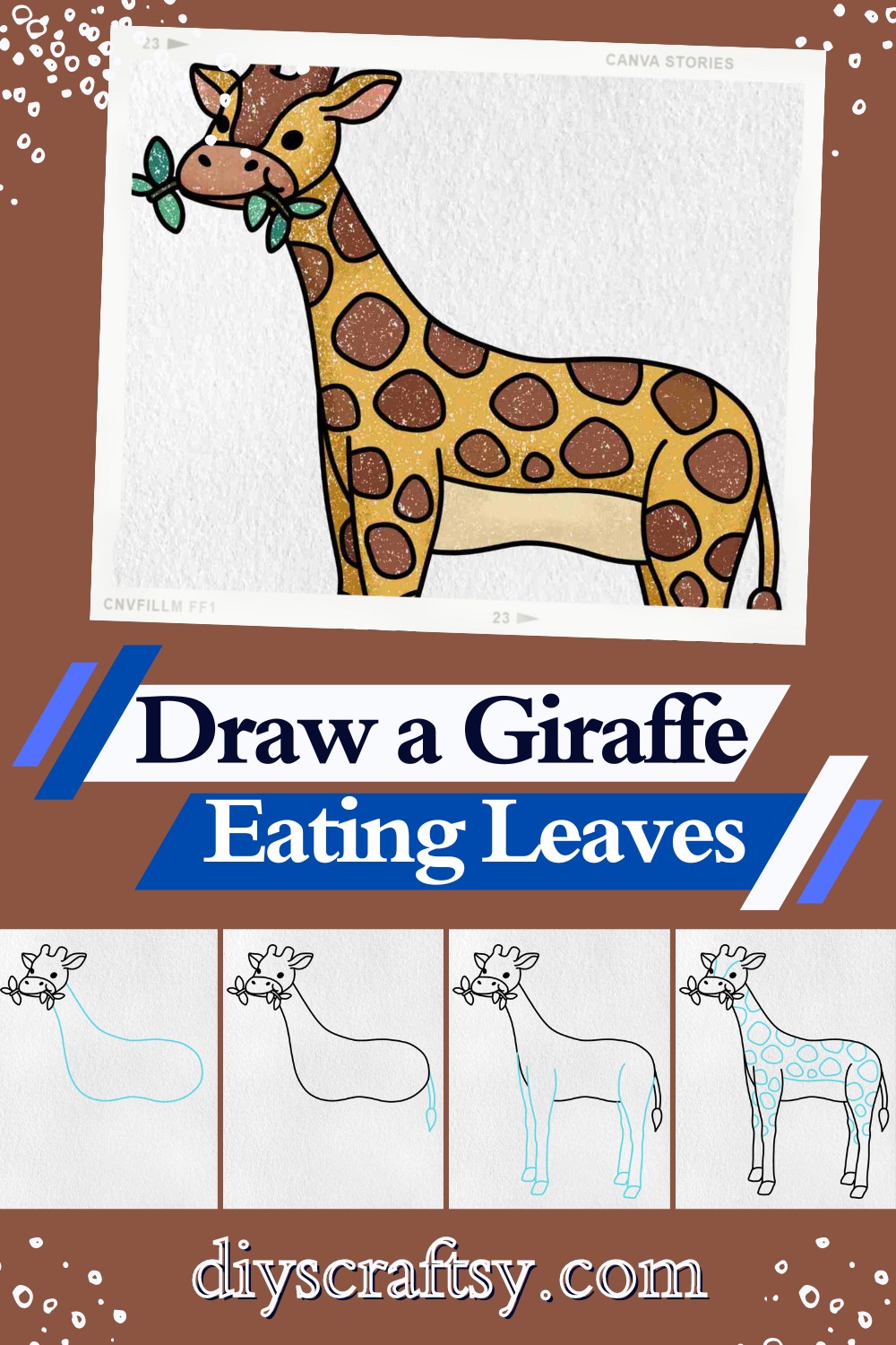 Draw a Giraffe Eating Leaves