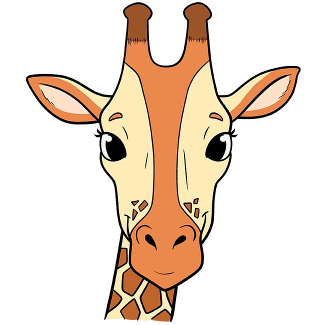 Draw a Giraffe Head and Face