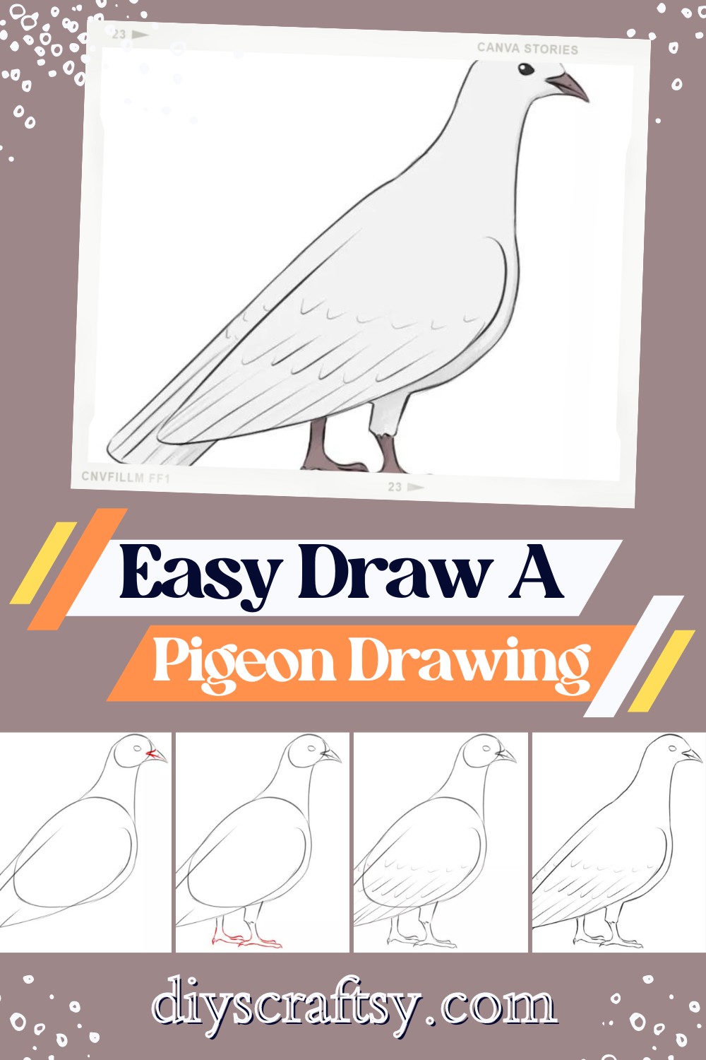 Easy Draw A Pigeon Drawing