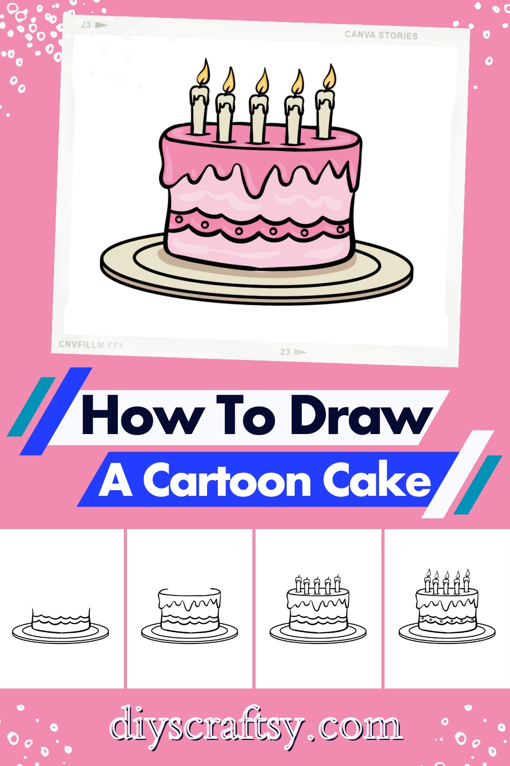 How To Draw A Cartoon Cake