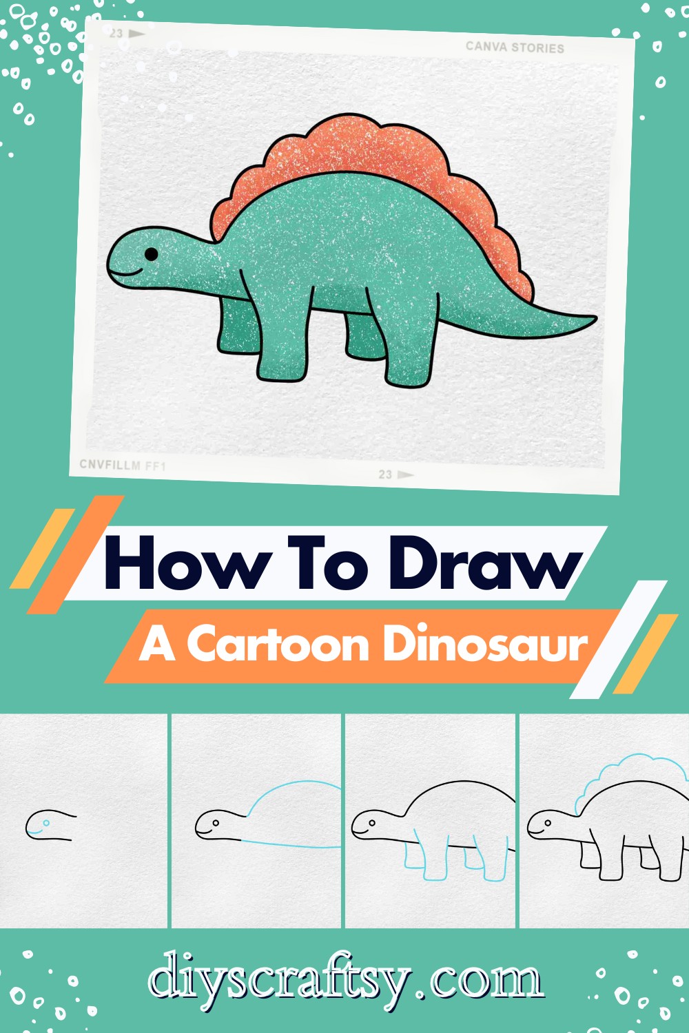 How To Draw A Cartoon Dinosaur