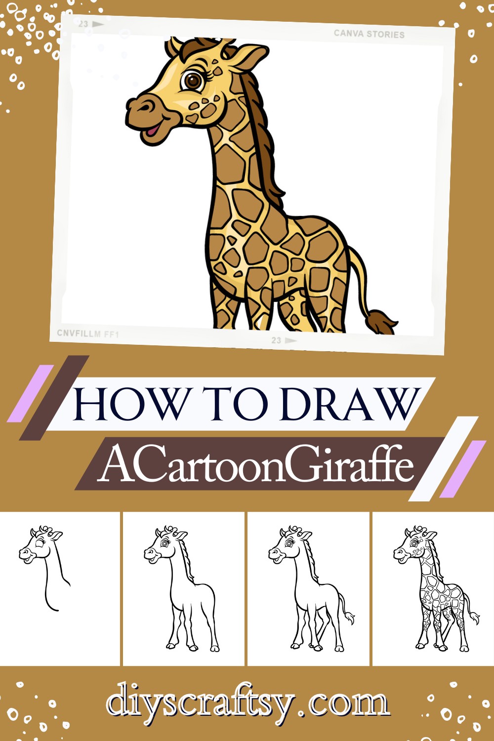 How To Draw A Cartoon Giraffe