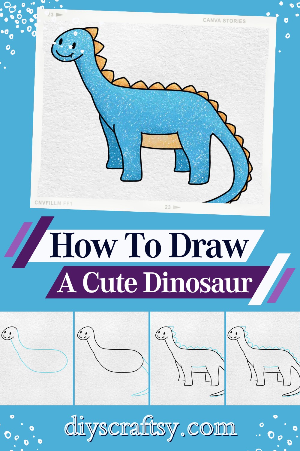 How To Draw A Cute Dinosaur