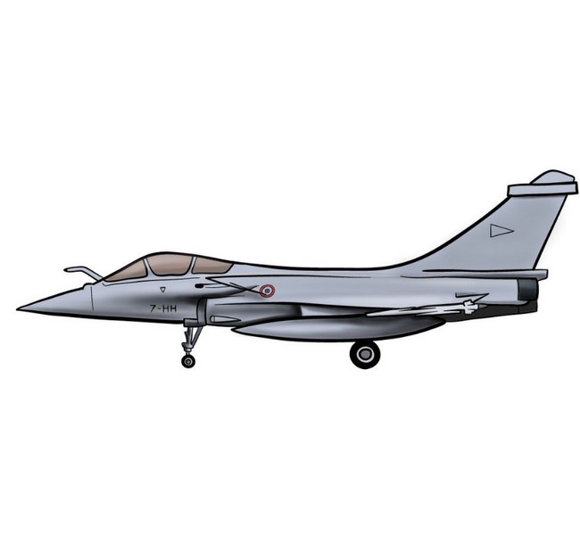 How to draw Dassault Rafale French military jet