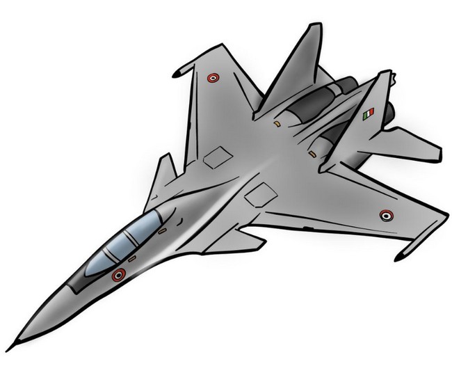 How to draw Russian Jet Su-30MKI