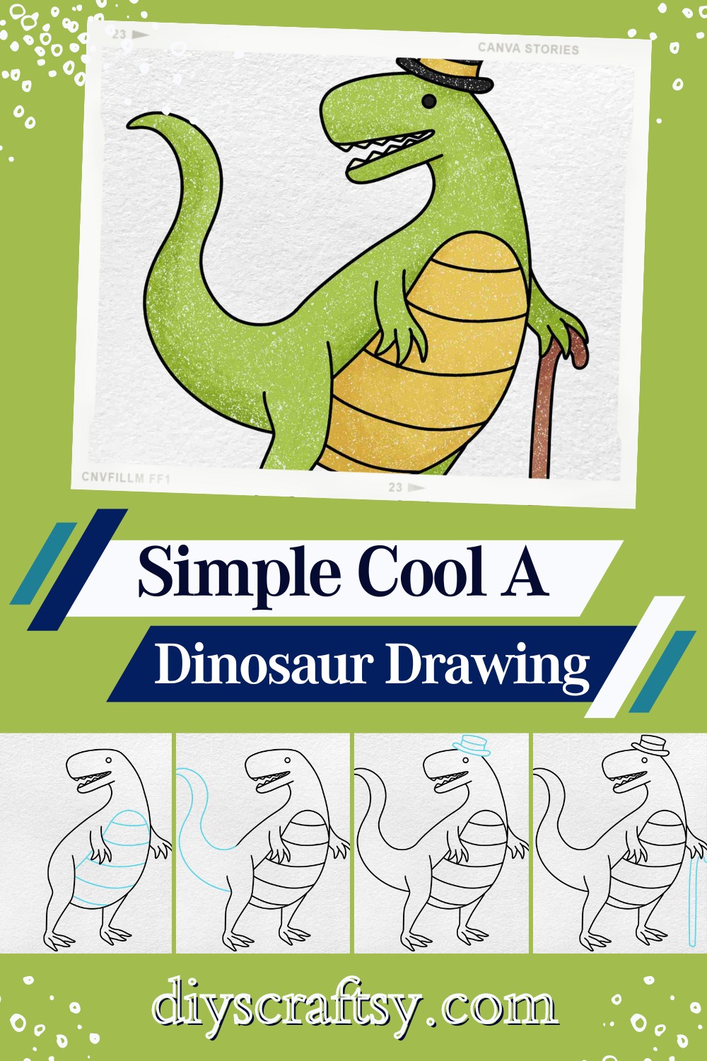 Simple Cool A Dinosaur Drawing