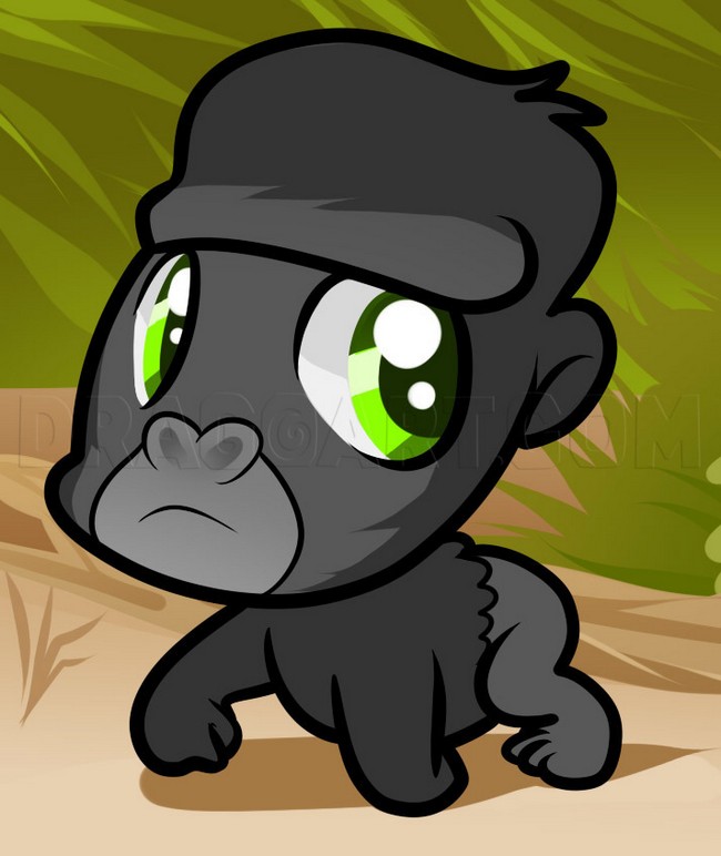Draw A Gorilla For Kids