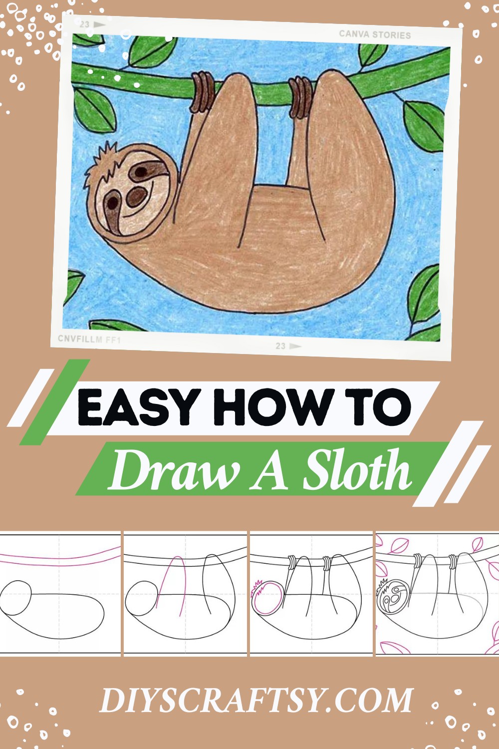 Easy How To Draw A Sloth