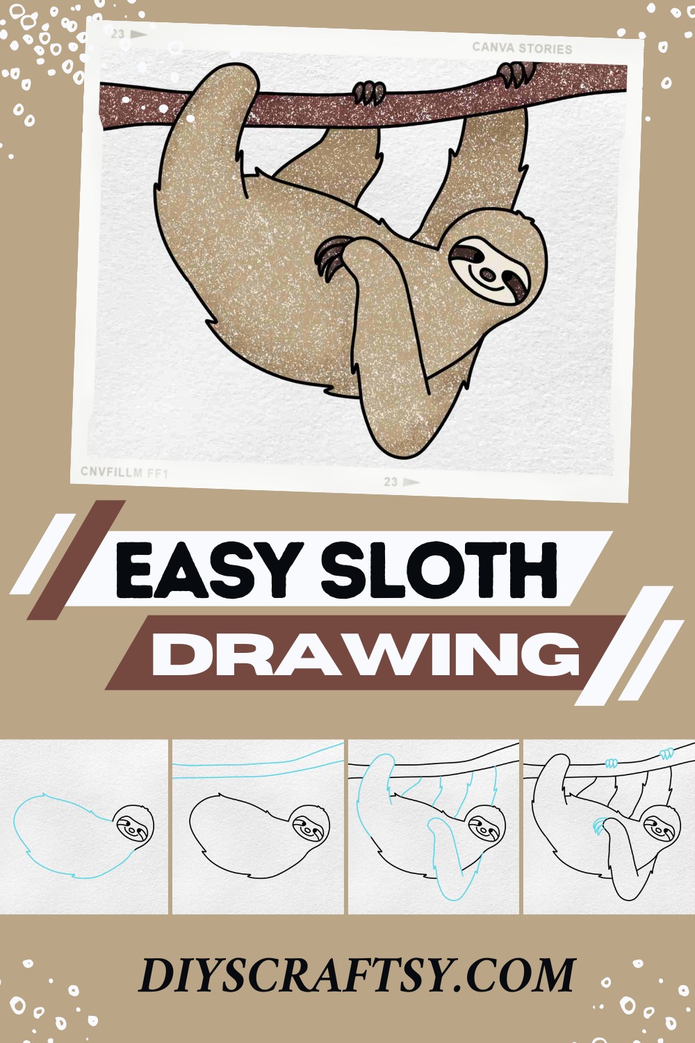 Easy Sloth Drawing