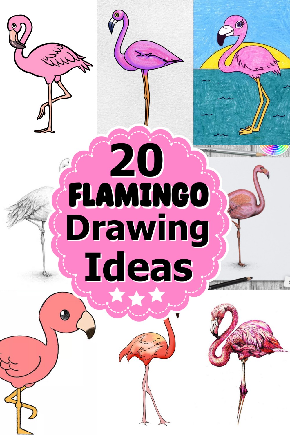 Flamingo Drawing Ideas