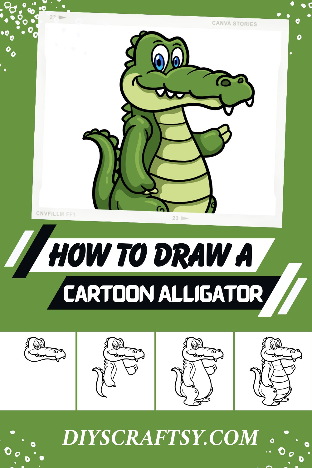 How To Draw A Cartoon Alligator