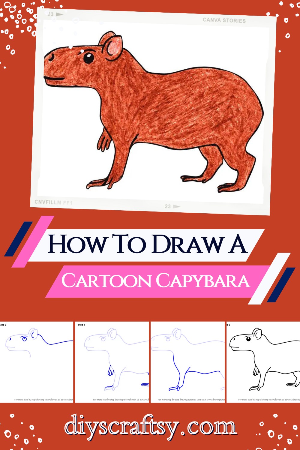 How To Draw A Cartoon Capybara