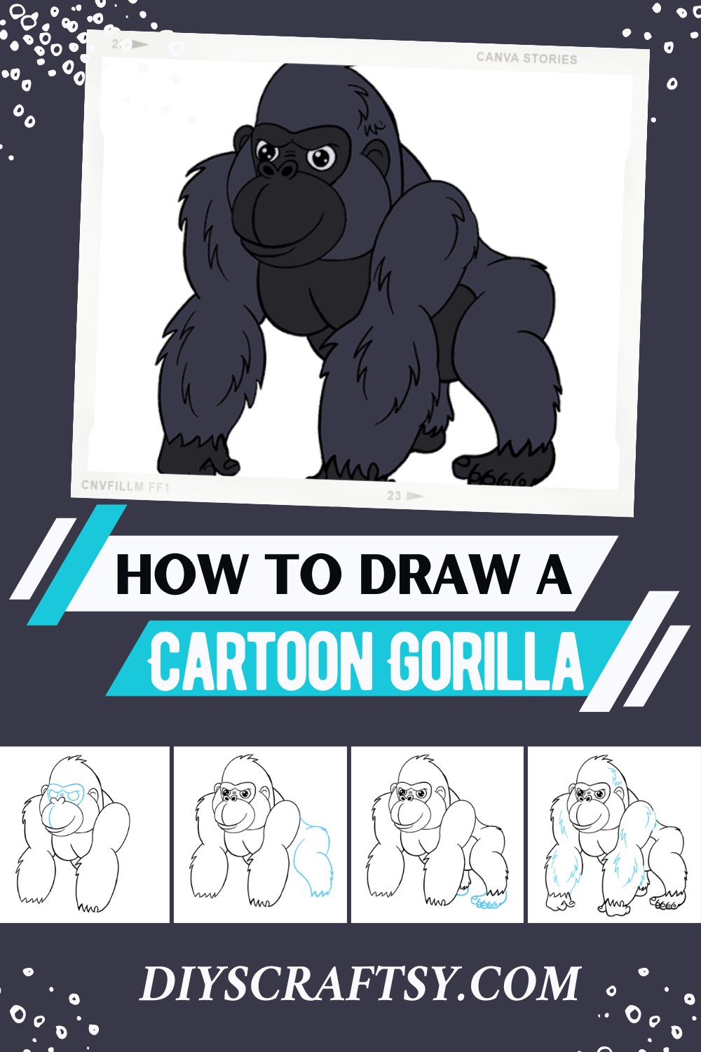 How To Draw A Cartoon Gorilla