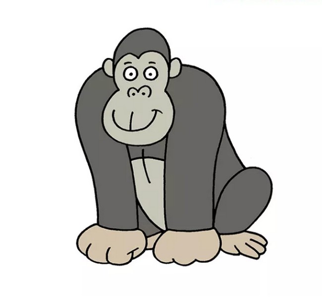 How To Draw A Gorilla For Kids