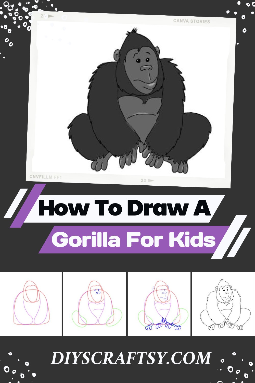 How To Draw A Gorilla For Kids