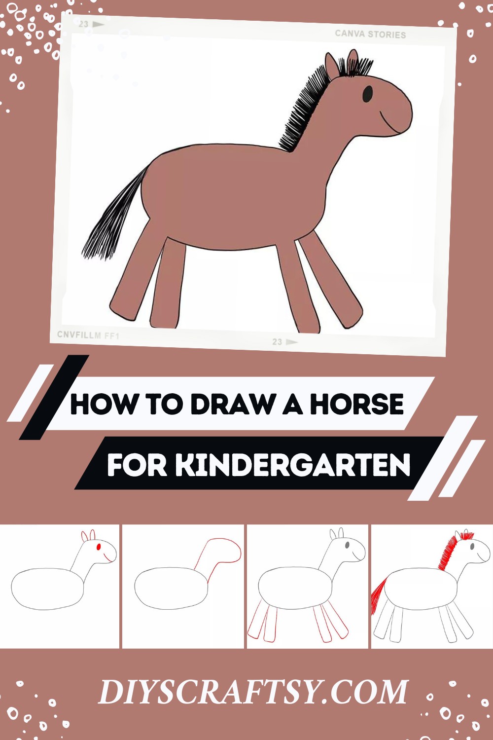 How To Draw A Horse For Kindergarten