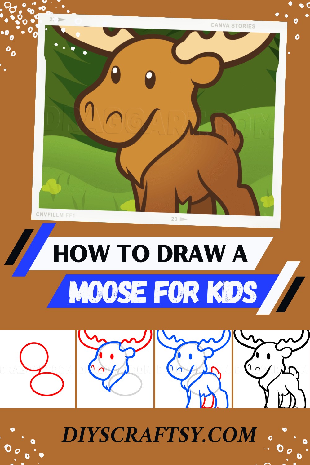 How To Draw A Moose For Kids
