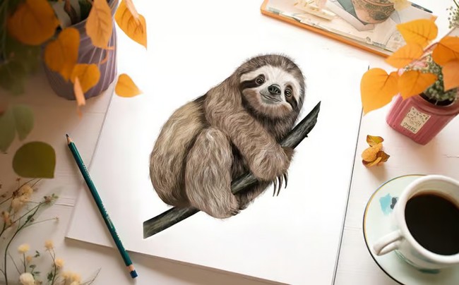 How To Draw A Sloth Create An Adorable Sloth Sketch
