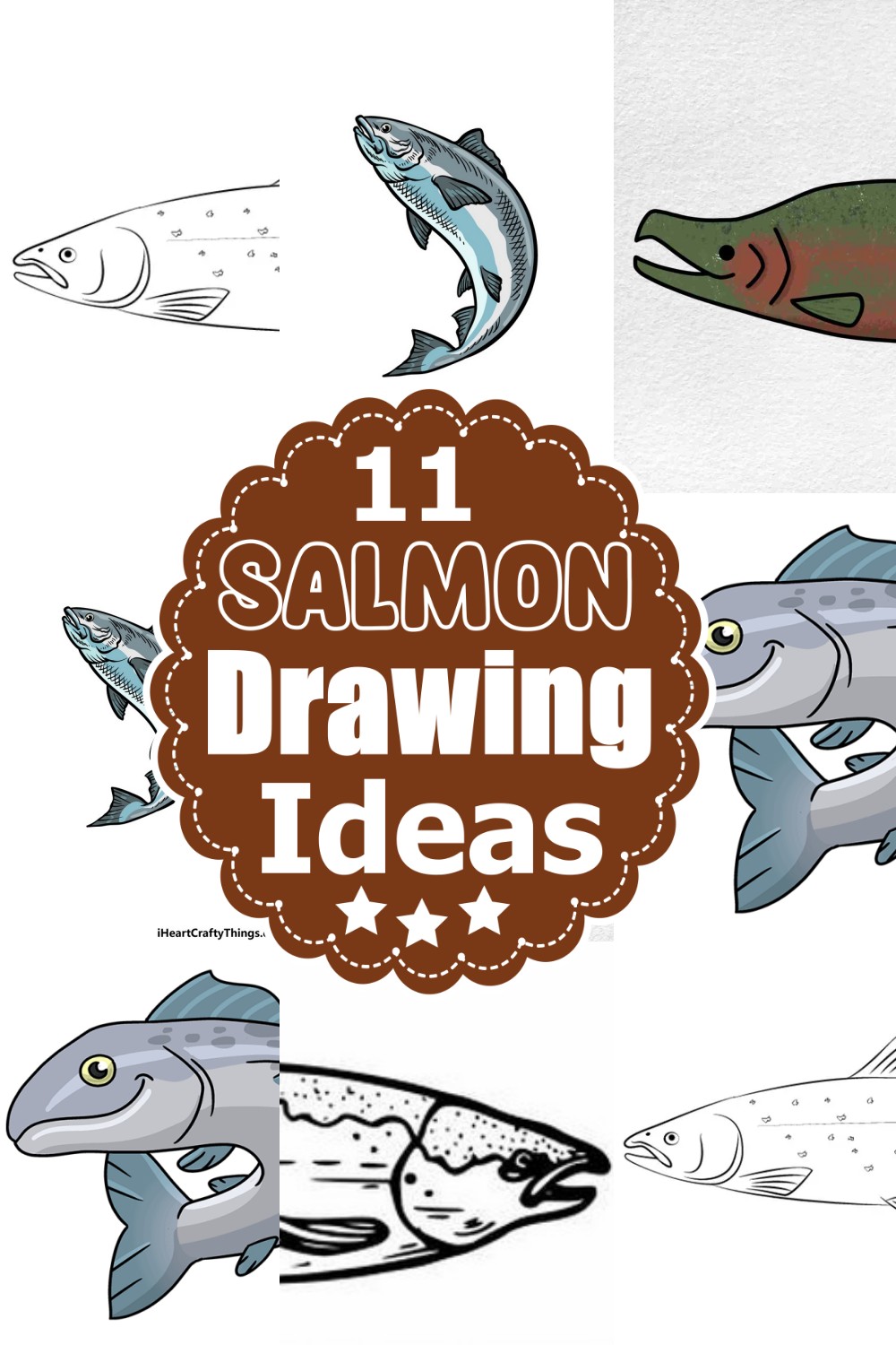 Salmon Drawing Ideas