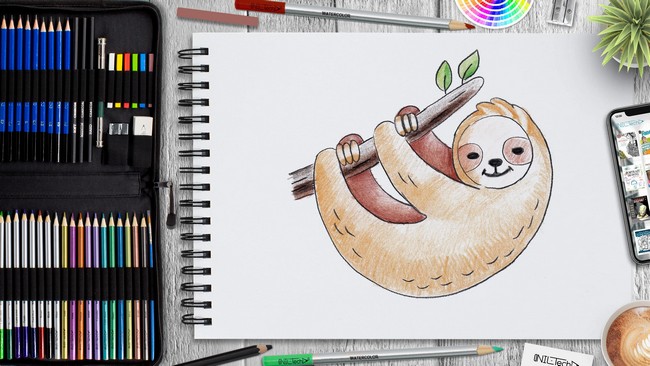 Sloth Drawing Easy