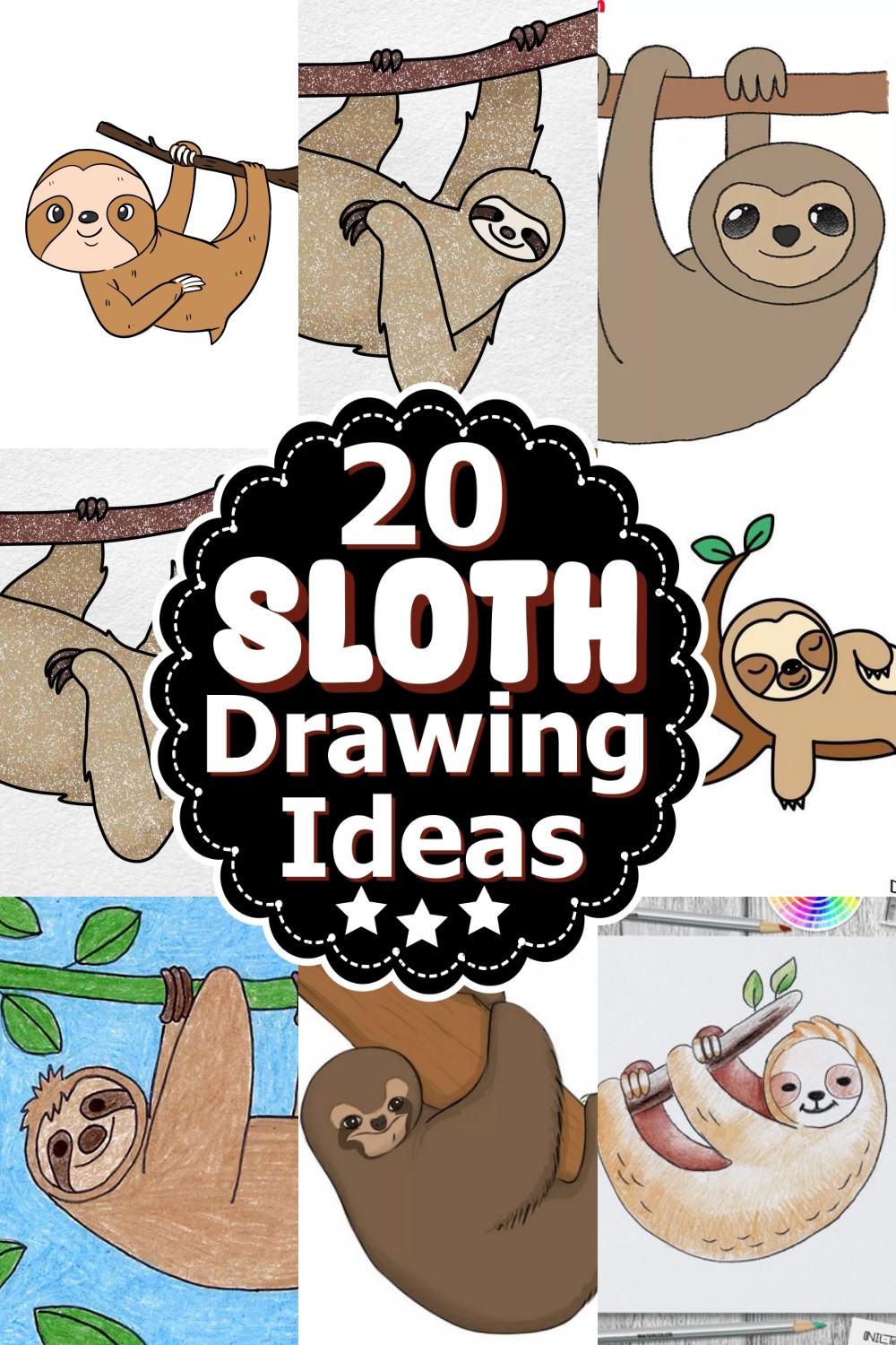 Sloth Drawing Ideas