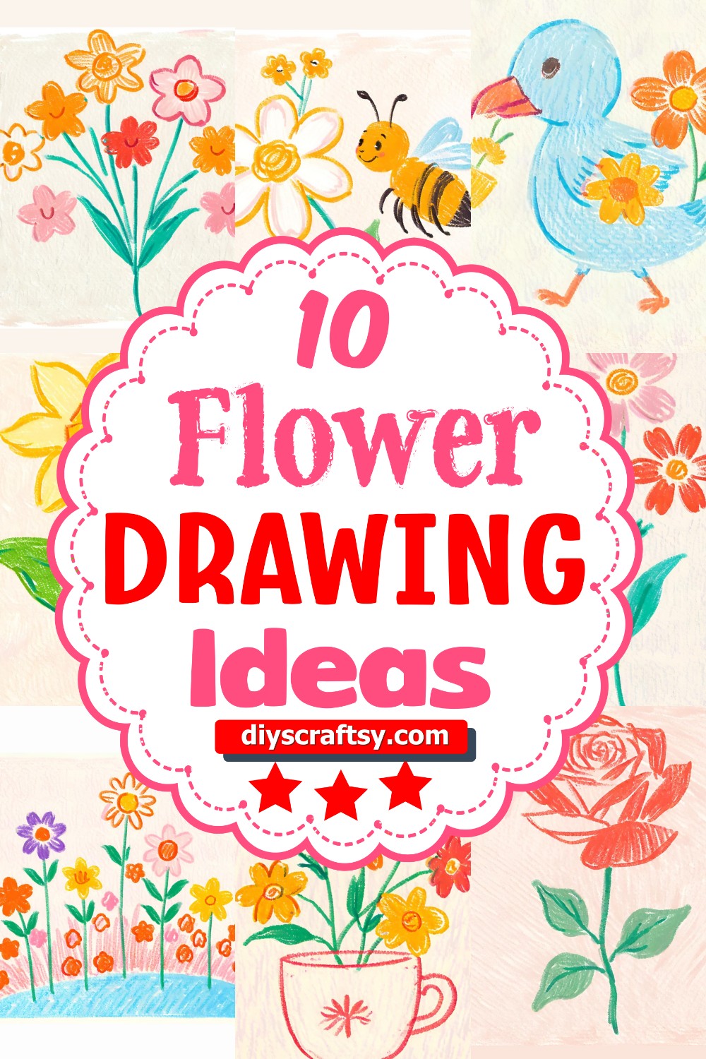 10 Easy Flower Drawing Ideas To Make Your Arts Blossom