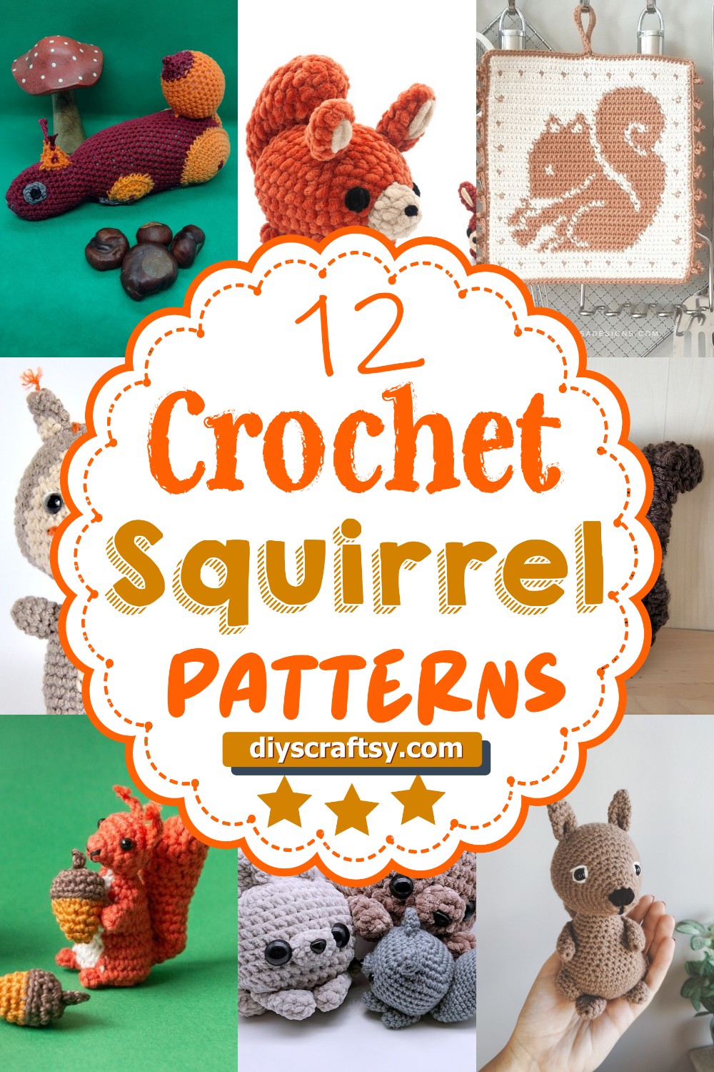 12 Free Crochet Squirrel Patterns For Toys & Decors