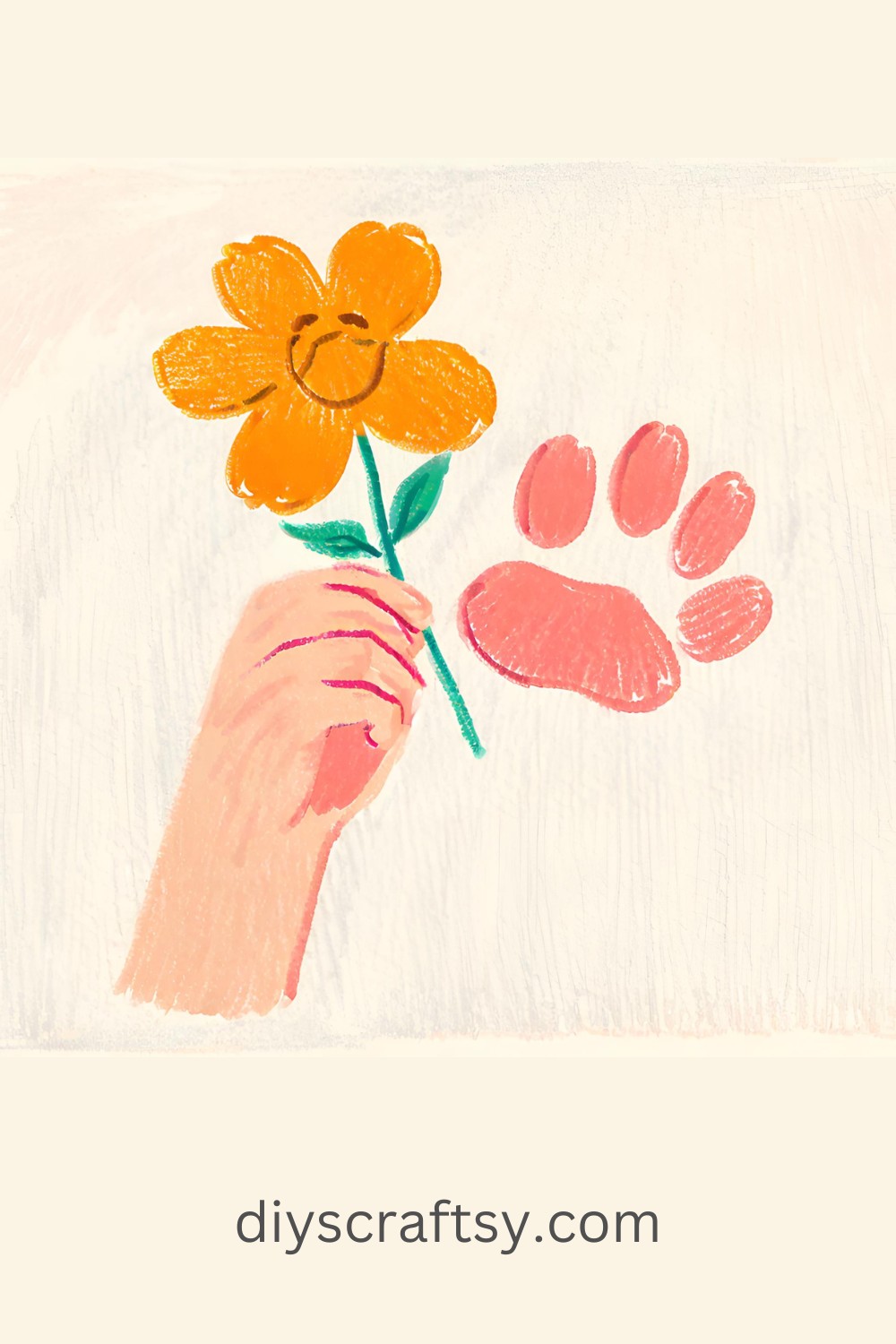 Paw Holding a Flower