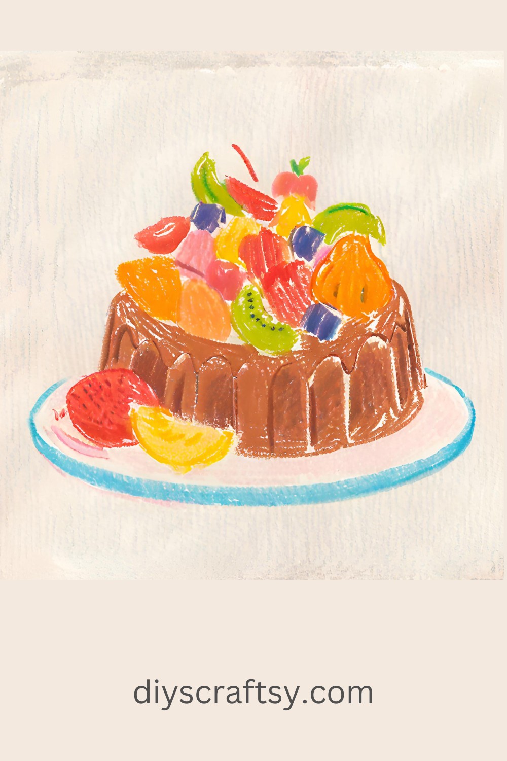 Chocolate Cake Topped with Fruit