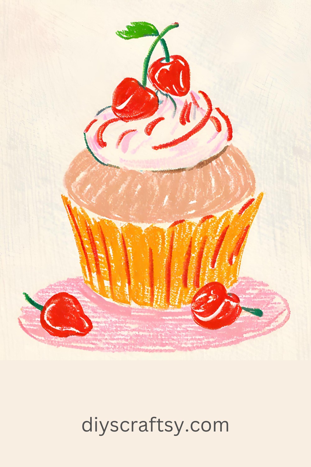 Cupcake Topped with Cherries