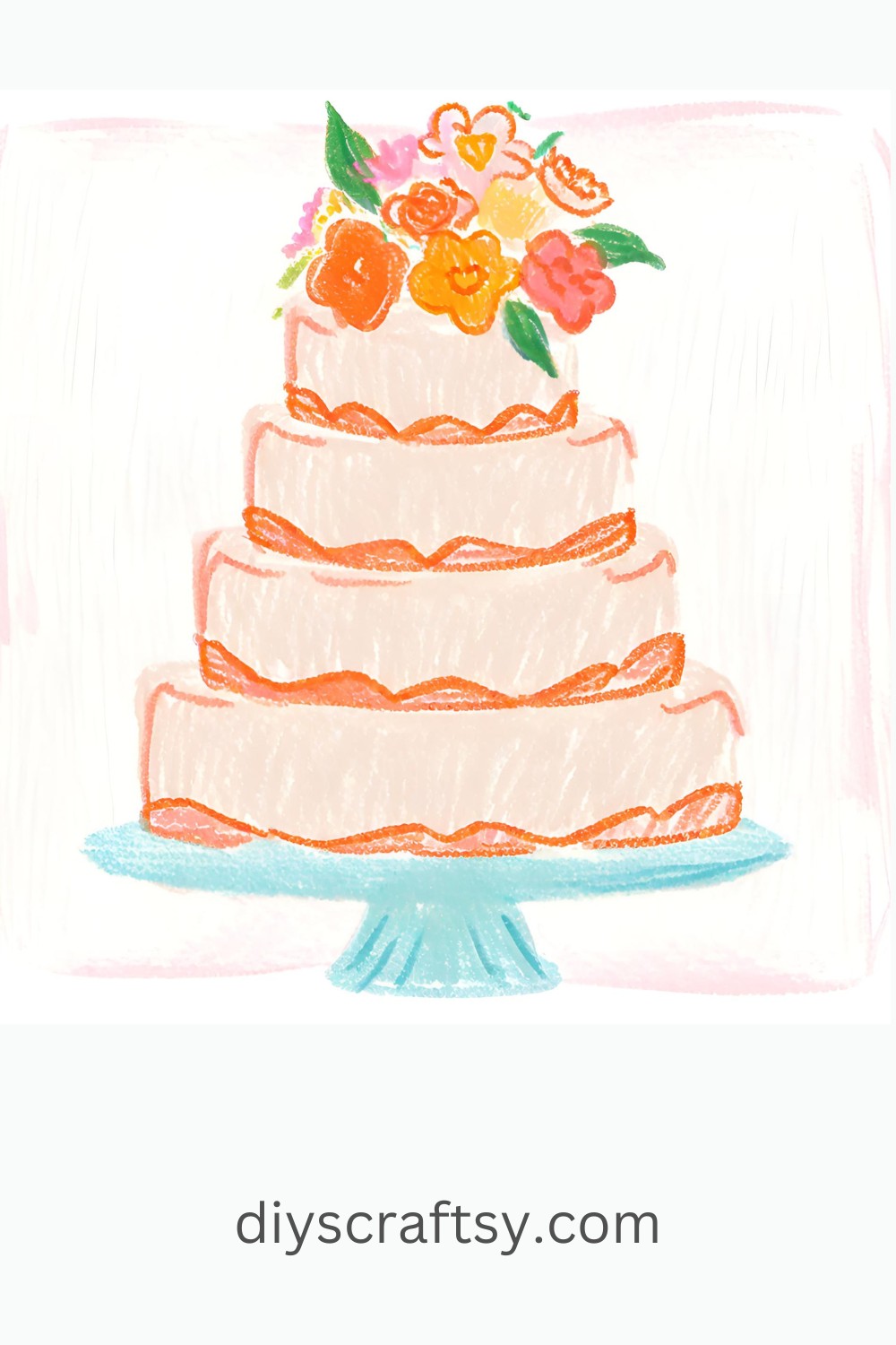 Elegant Wedding Cake with Flowers