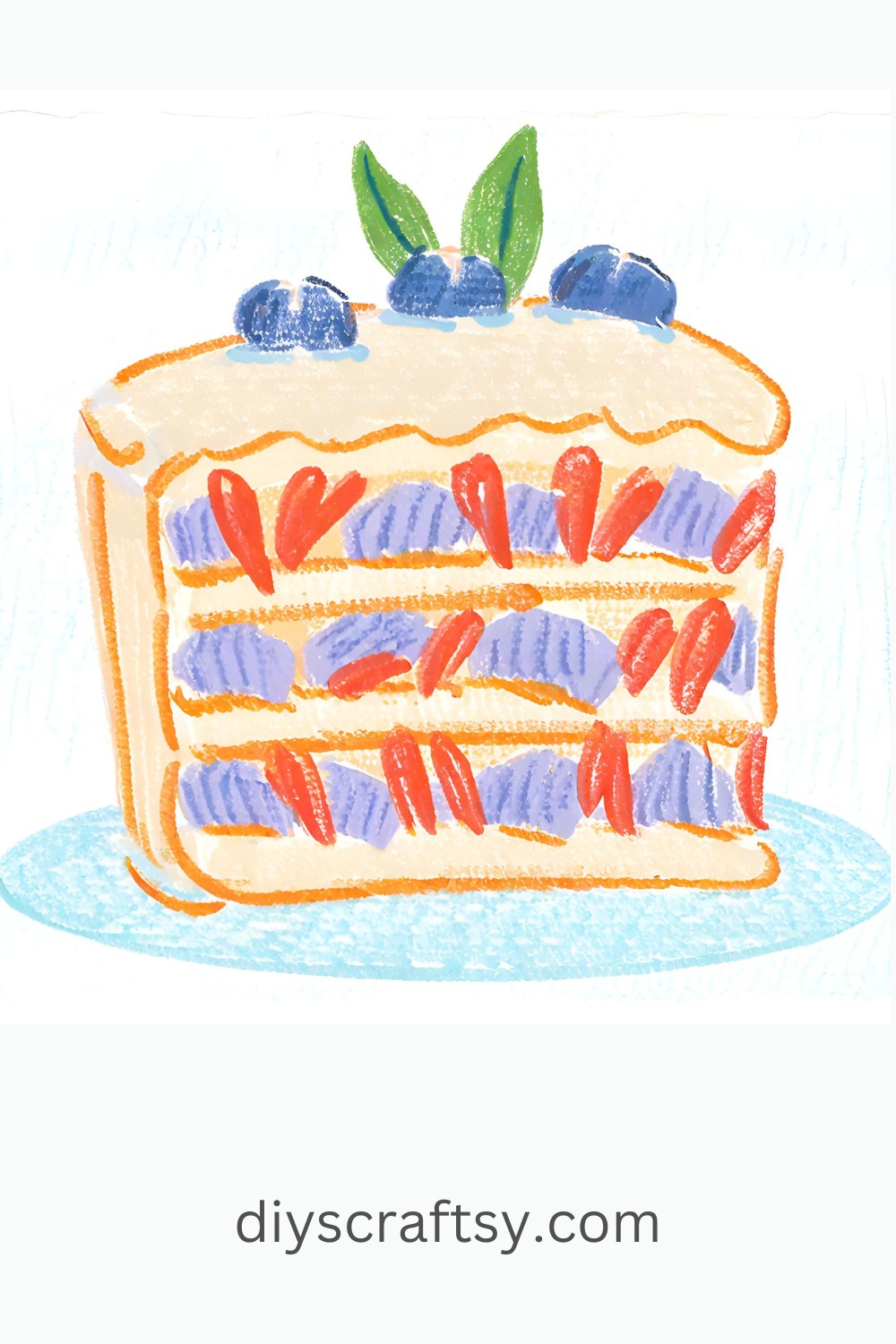 Layered Vanilla and Blueberry Cake