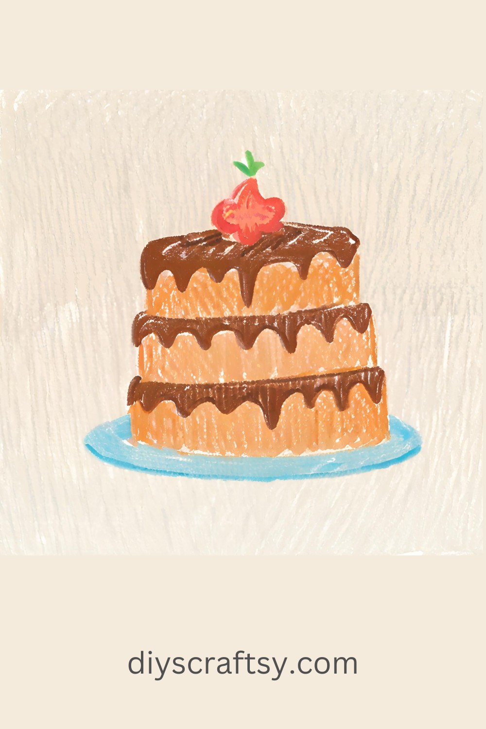 Tall Cake with Chocolate Ganache