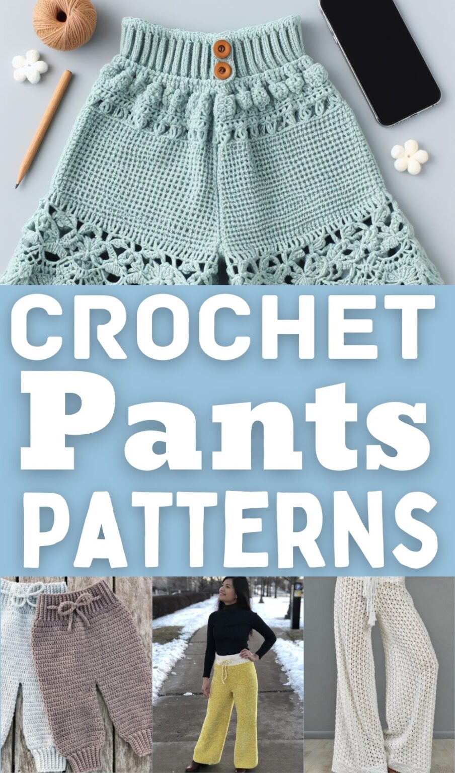 22 Free Crochet Pants Patterns For unique Look - DIYsCraftsy