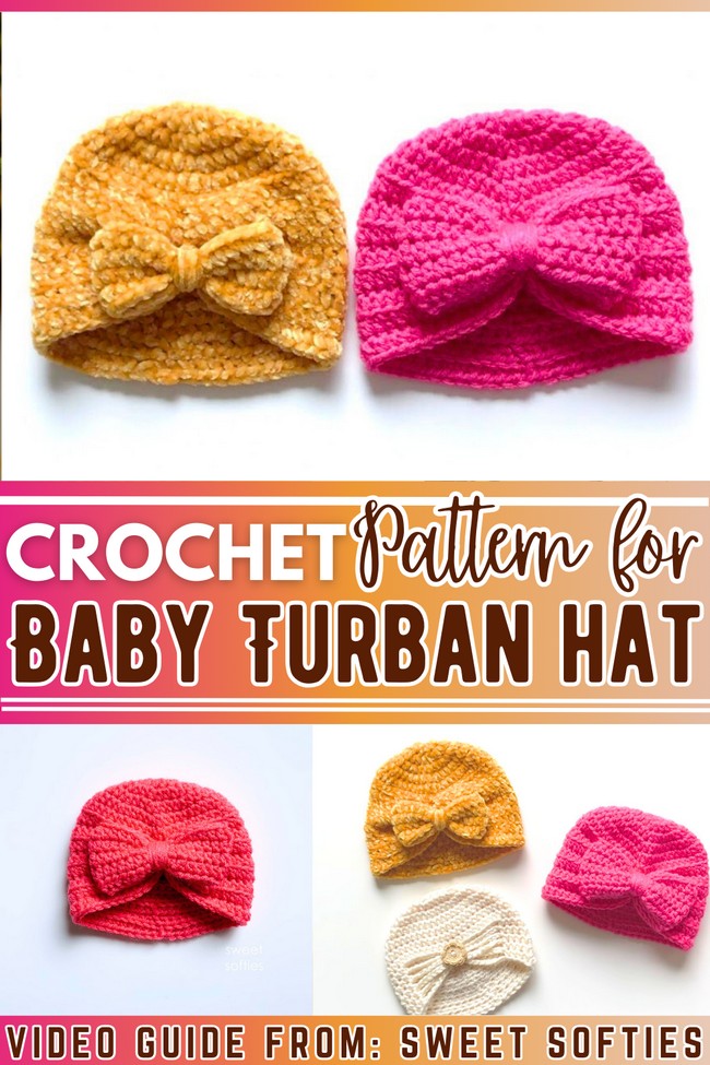 Crochet Baby Turban Hat & Bow