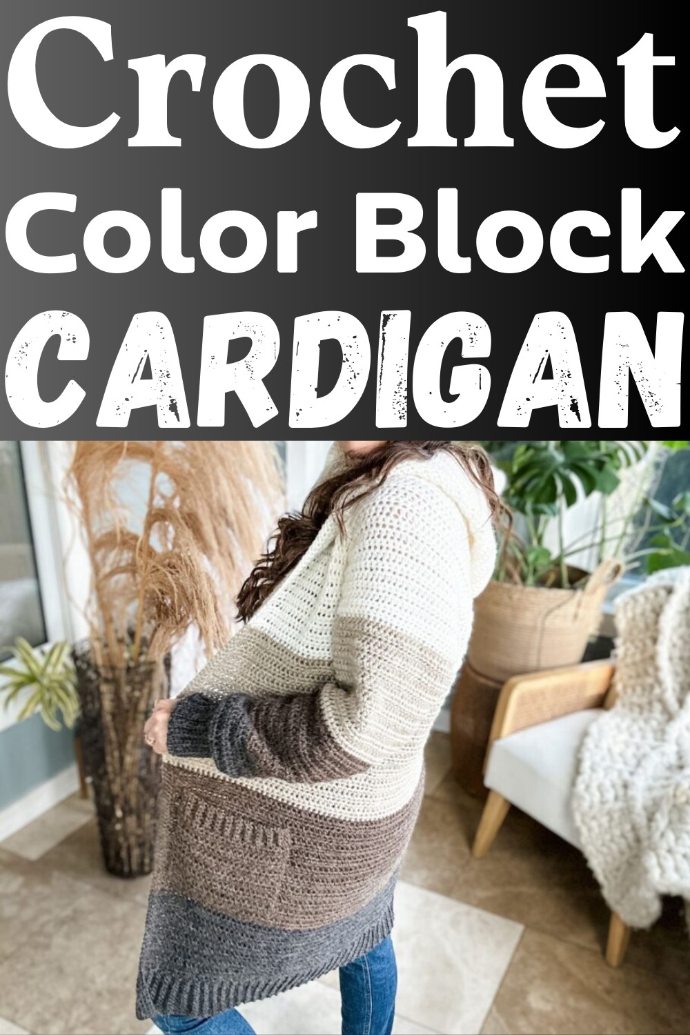 Crochet Color Block Cardigan