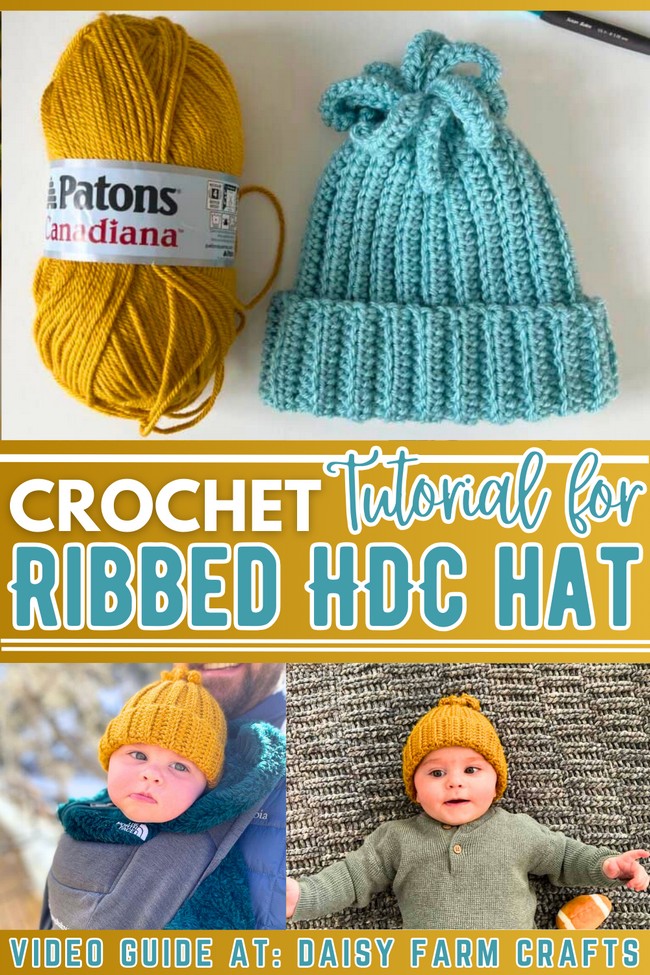 Crochet Ribbed HDC Fun Fringe Hat