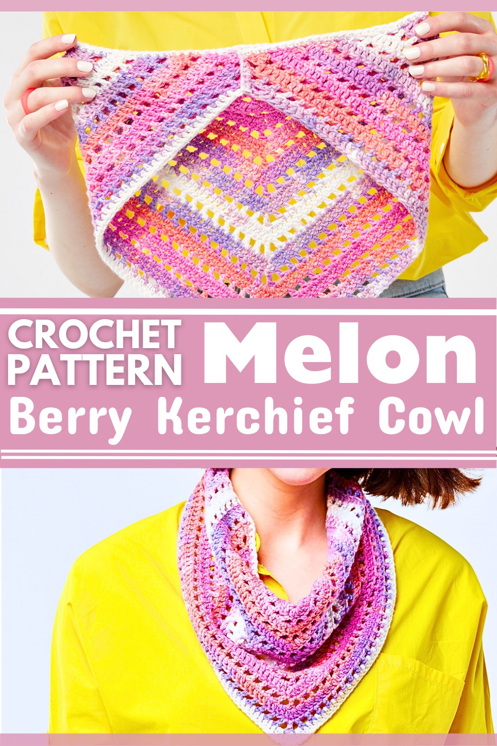 Melon Berry Kerchief Cowl