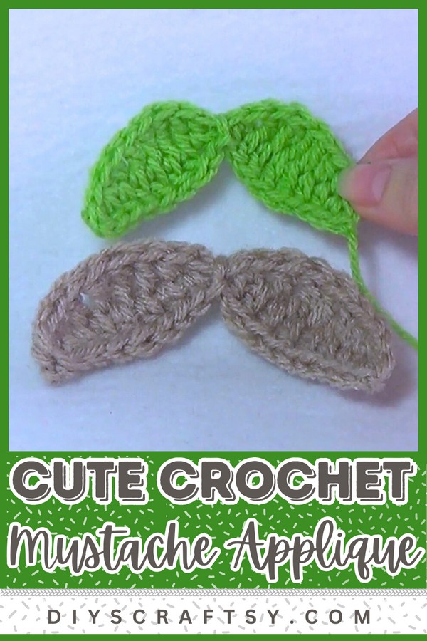 crochet mustache applique
