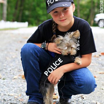 DIY Police Costume and K-9 Dog Halloween Costume