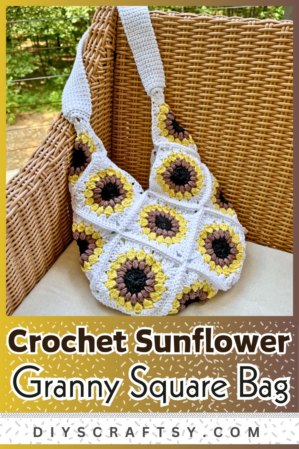 Sunflower Granny Square Bag