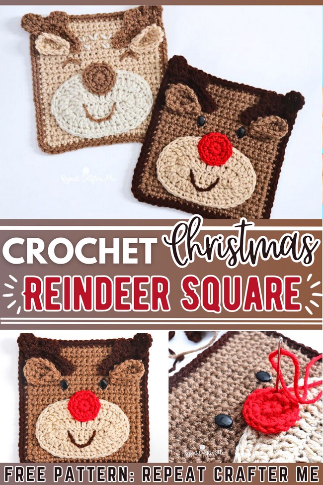 Crochet Deer and Reindeer Square