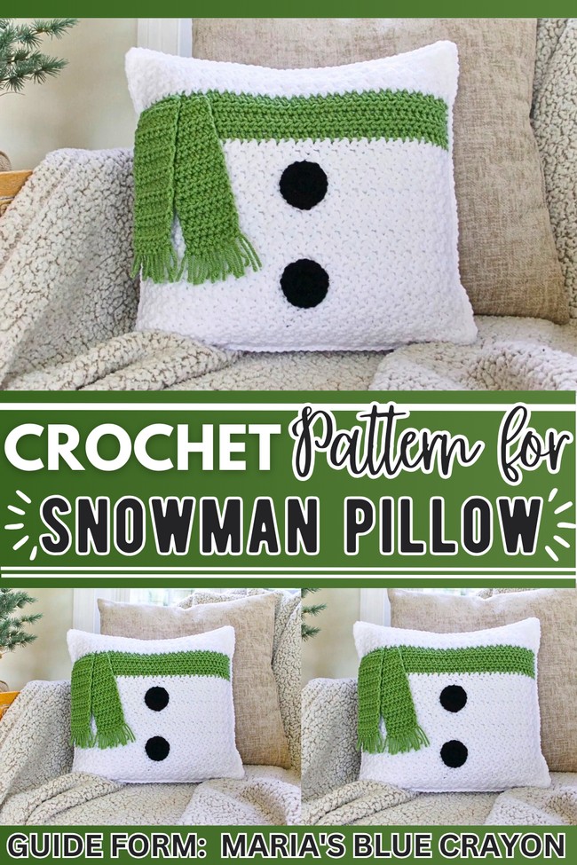 Crochet Snowman Pillow