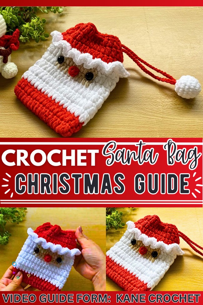 crochet santa claus bag