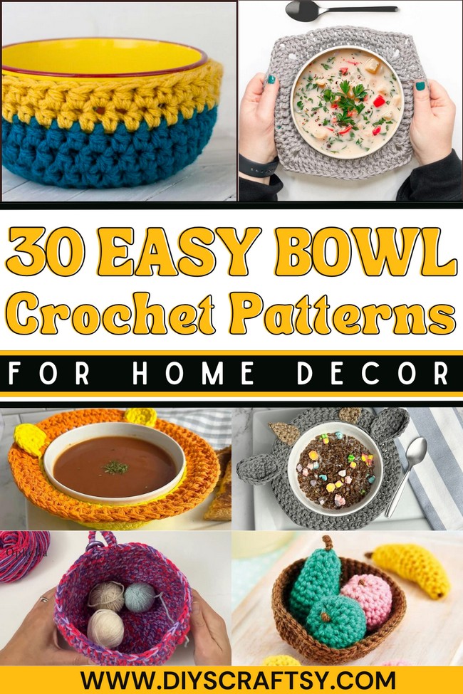30 Crochet Bowl Patterns For Storage & Decor