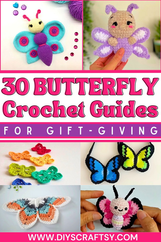 30 Free Crochet Butterfly Patterns For Toys & Decor