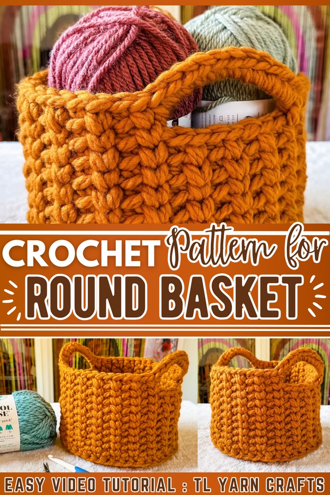Chunky Round Crochet Basket 