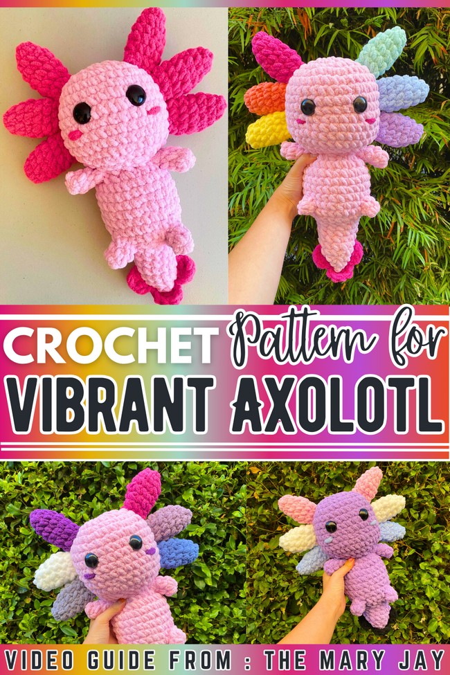 Colorful Amigurumi Axolotl
